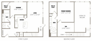 A Home Full of Comfort and Ease - TH2 Townhouse Two-Bedroom Luxury Apartment Floor Plan
