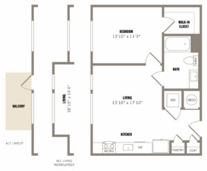 A Posh And Comfortable Life in Denver - A1 Floor Plan